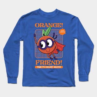 Funny Super Hero Orange Long Sleeve T-Shirt